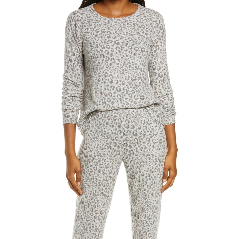 Bp Saturday Morning Thermal Pajamas in Leopard Print
